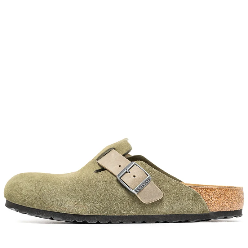 Birkenstock Boston Suede Oiled Leather - Thyme