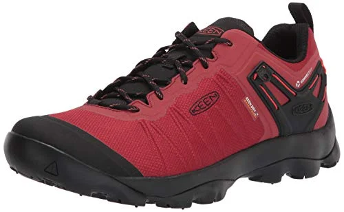 KEEN Men’s Venture Low Height Waterproof Hiking Shoe, Ketchup/Black, 11.5 D (Medium) US