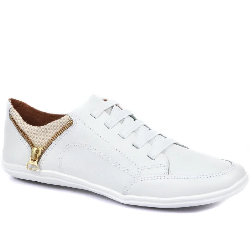 Leather Sneaker with Zip Detail / 309 566