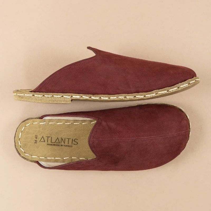 Men's Burgundy Barefoot Slippers