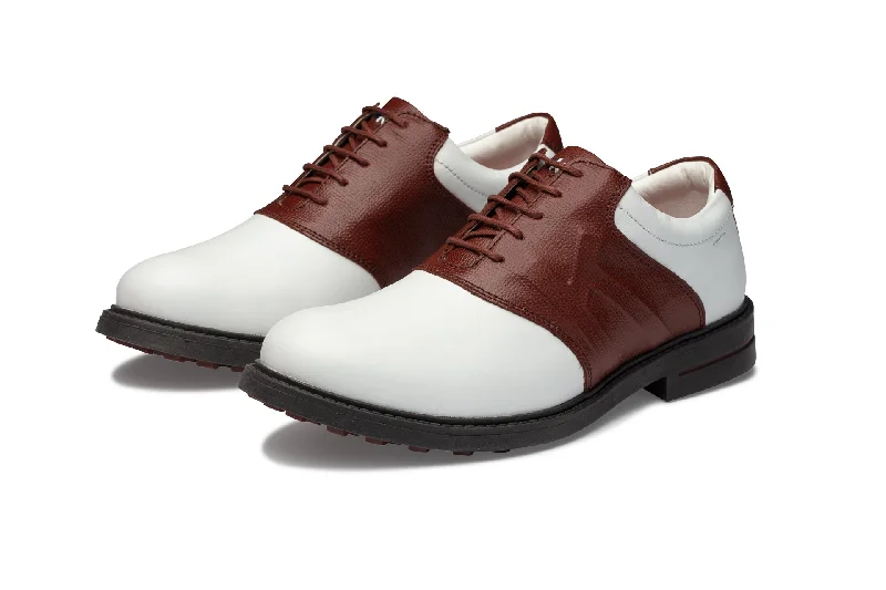 Scottsdale  06  White|Brown Men`s Golf Shoes  S006 03