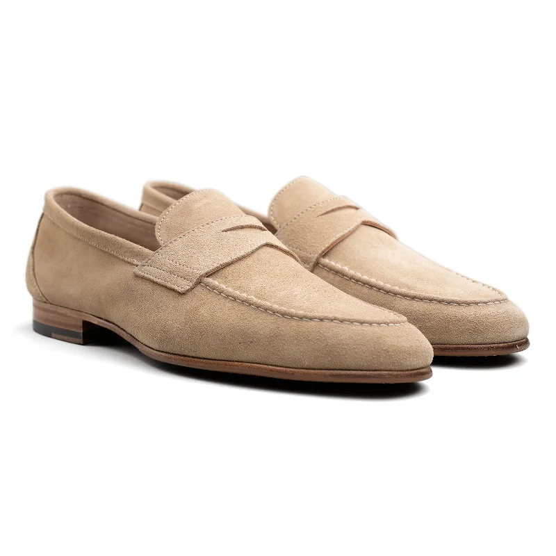 Unlined Penny Loafer - Sand Suede