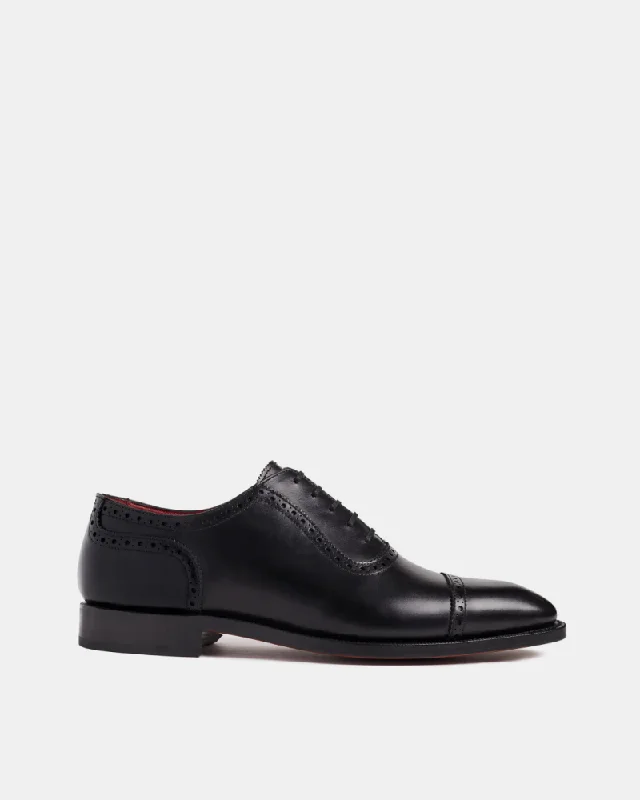 Black Brogue Oxford Dress Shoe