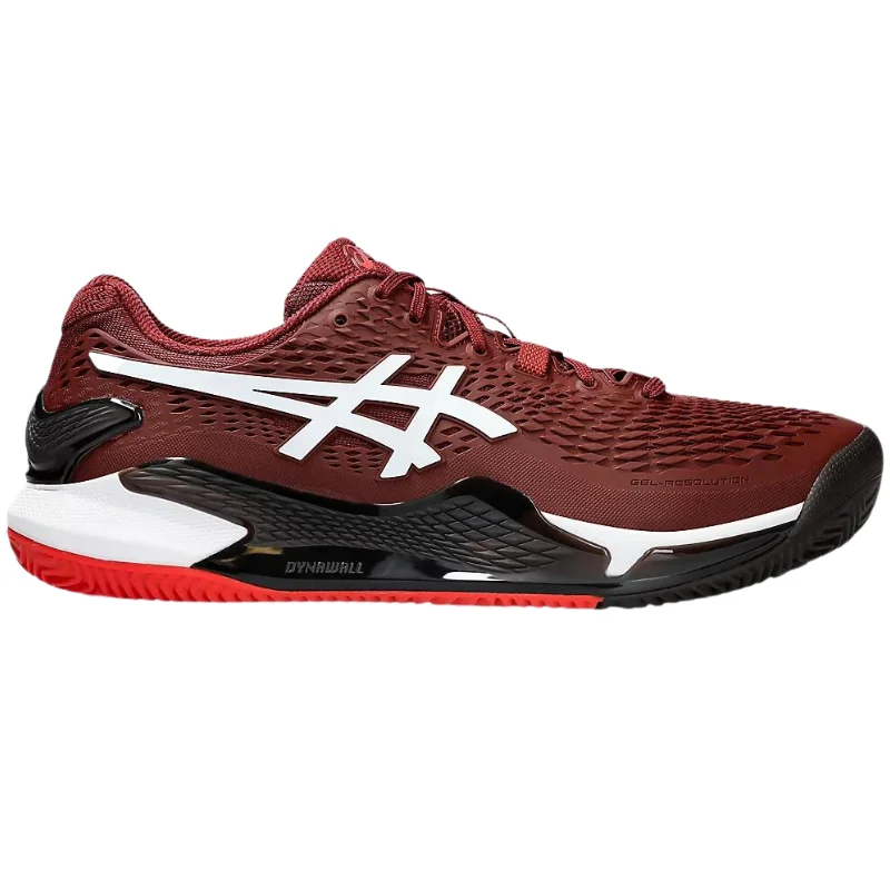 Asics Gel Resolution 9 Clay Men Tennis Shoes -  Antique Red/White