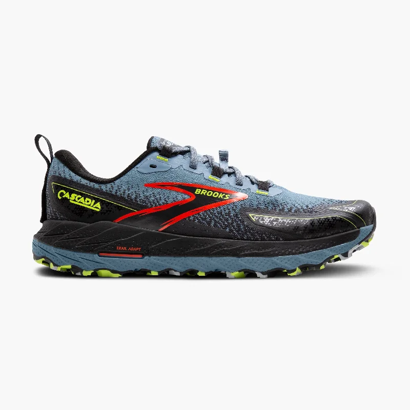 Brooks Cascadia 18 Wide | Citadel / Ebony / Lime | Mens