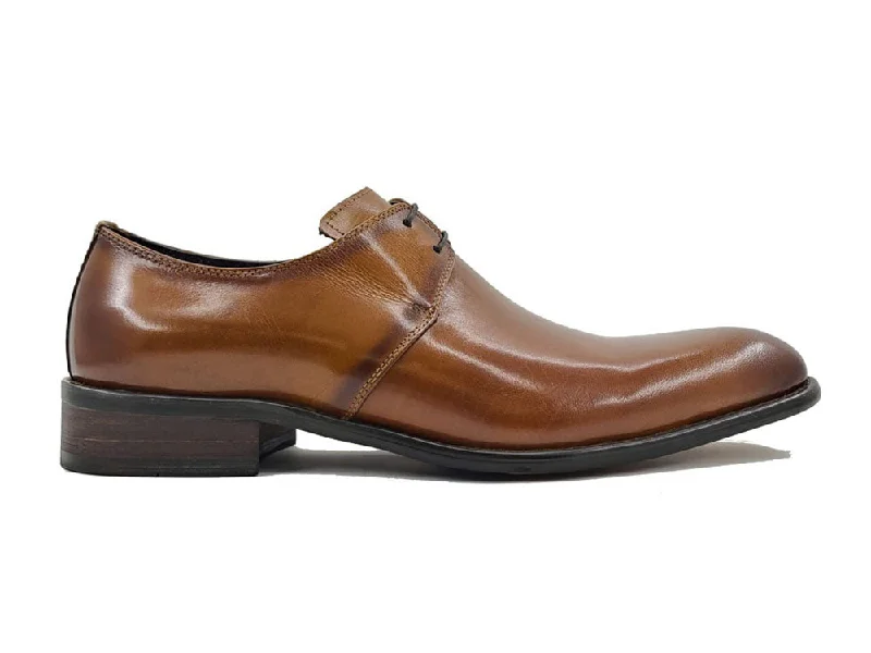 Carrucci KS479-606 Calfskin Lace-up Leather Shoes - Cognac