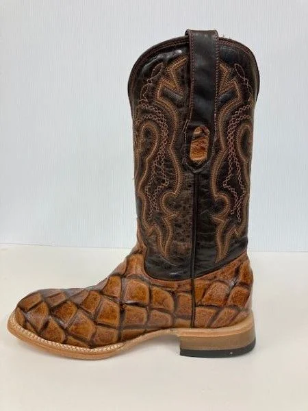 Cowtown Cognac Fish Print Western Boot